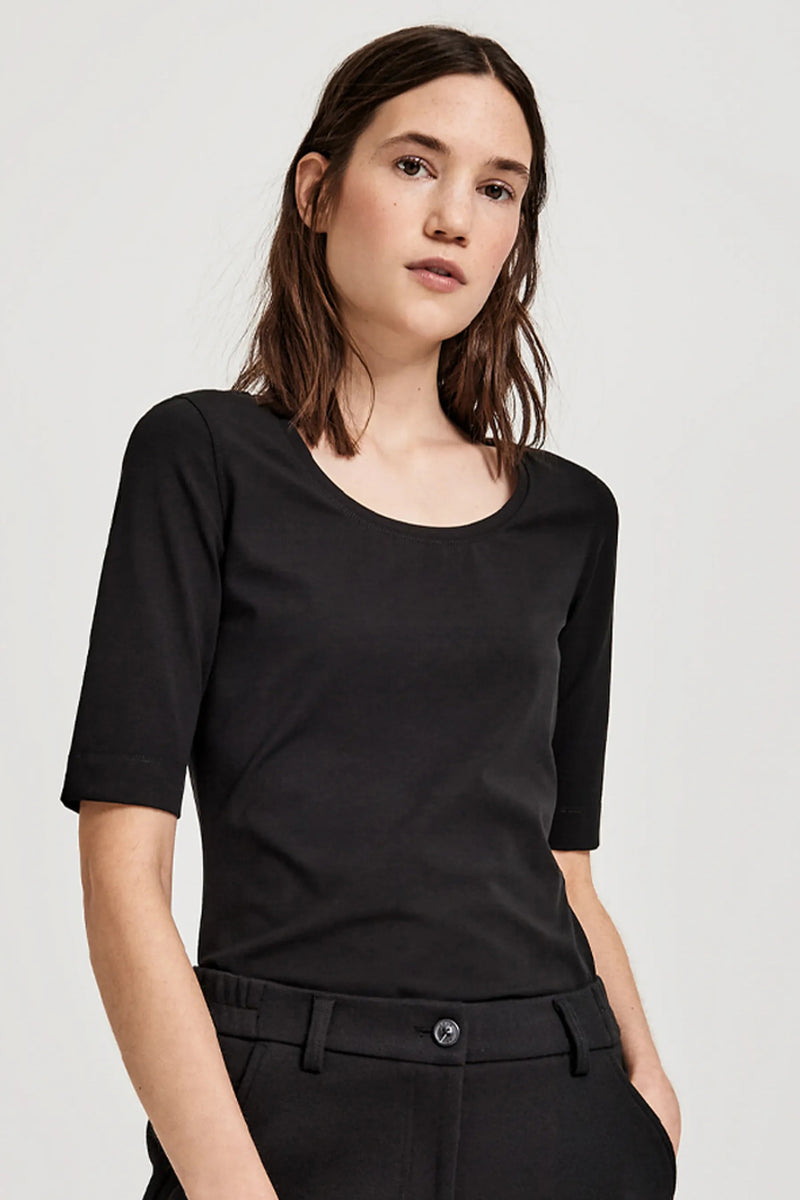 Top uni manche courte Noir - OPUS