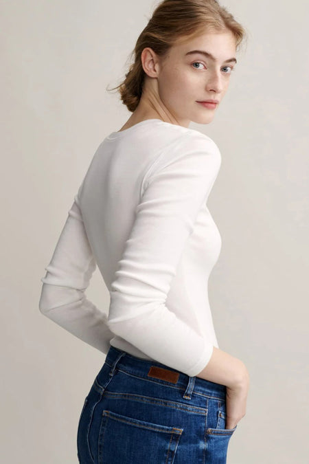 Top uni manche longue Blanc - OPUS