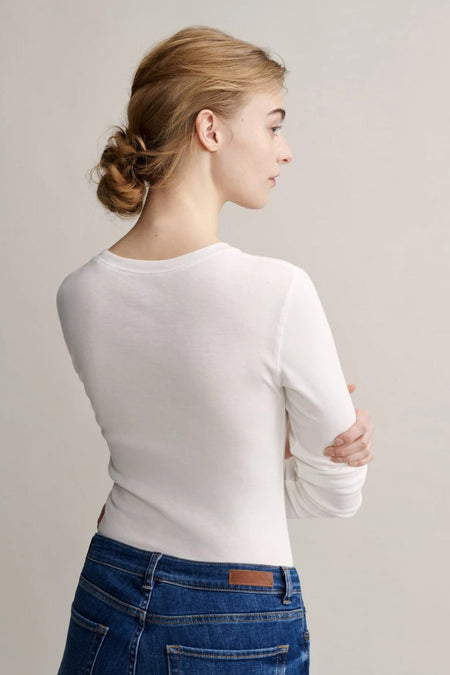 Top uni manche longue Blanc - OPUS