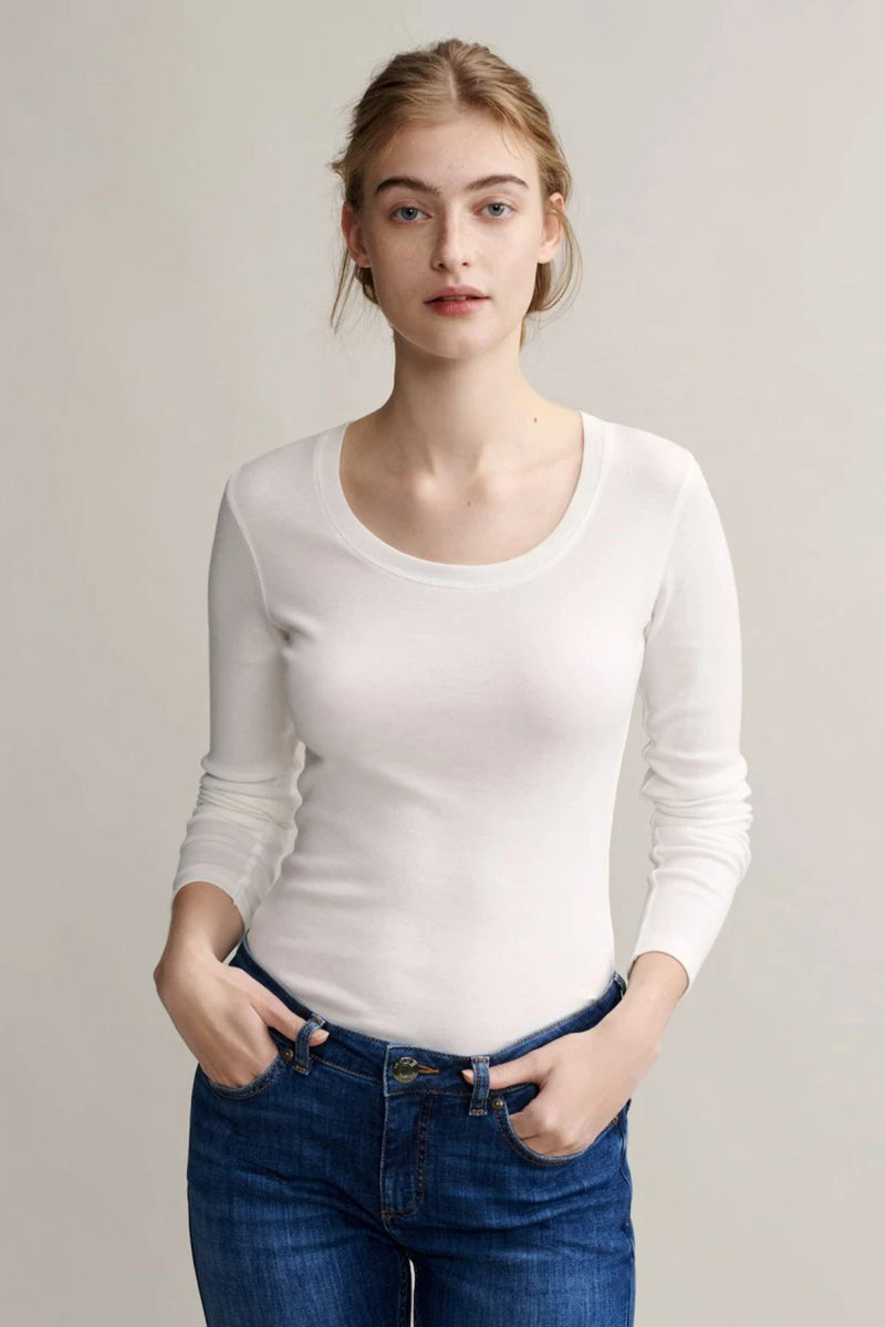 Top uni manche longue Blanc - OPUS