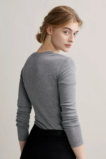 Top uni manche longue Gris - OPUS