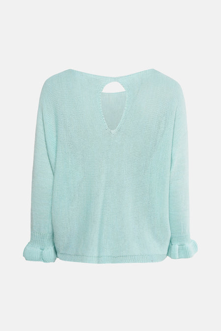 Pull à col rond - Turquoise