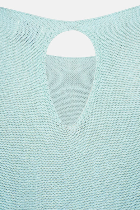 Pull à col rond - Turquoise