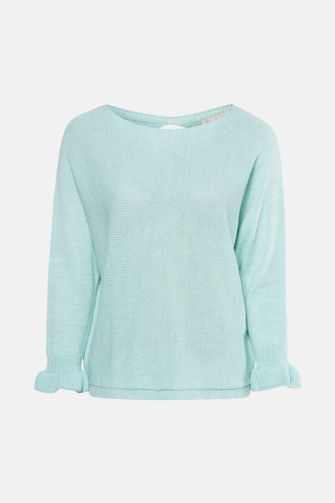 Pull à col rond - Turquoise