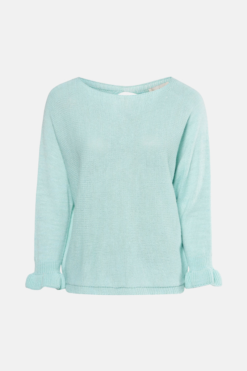 Pull à col rond - Turquoise