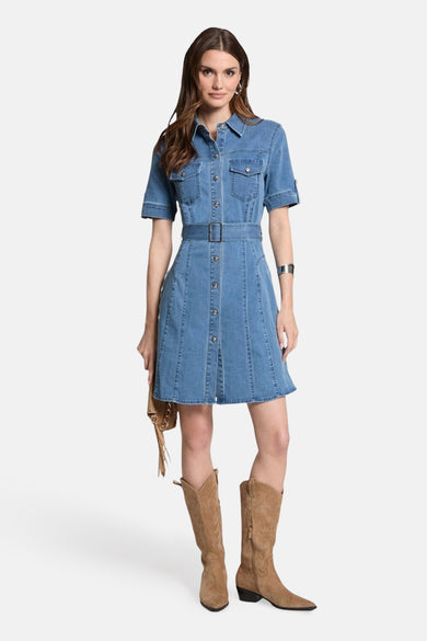 Robe à manches courtes - Mid blue denim