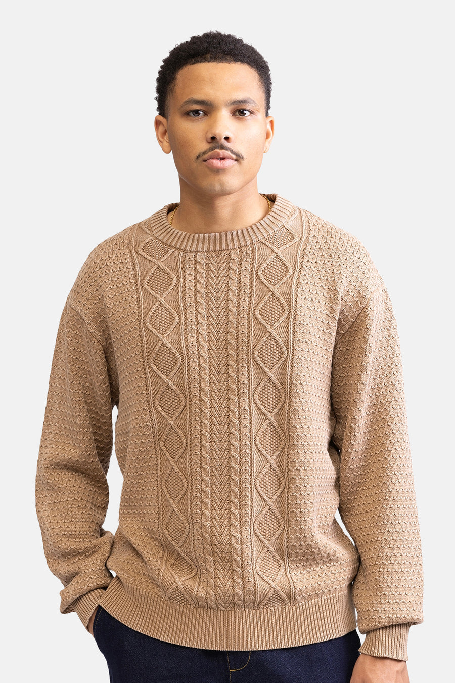 Pull à col rond - beige - REDEFINED REBEL