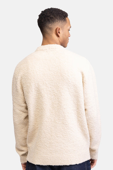 T-shirt écru avec col rond de REDEFINED REBEL, vu de l'arrière, avec une douce texture.