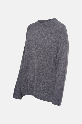 Sweat-shirt gris avec col rond de Terra di Siena, d'une douce texture.