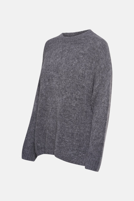 Pull à col rond - gris