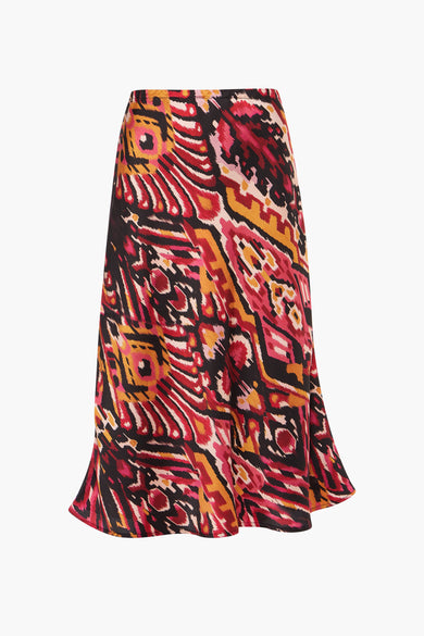 Longeau orange Morgan Morgan De Toi, avec un motif ikat abstrait et multicolore.