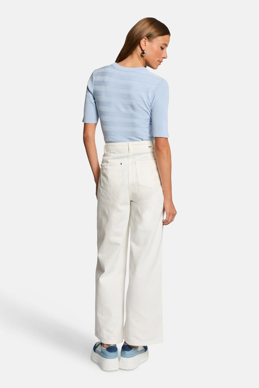 Pull à col rond - bleu - Morgan De Toi