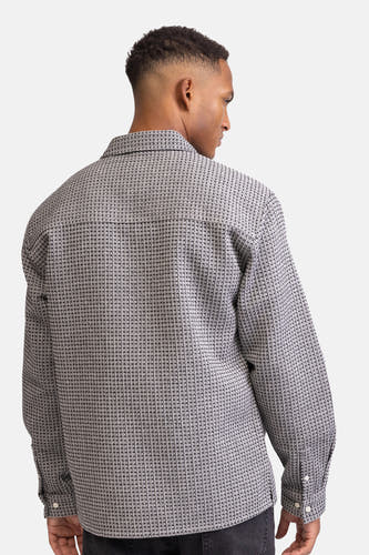 Chemise grise à longues manches de REDEFINED REBEL, avec un motif géométrique, vue de derrière.
