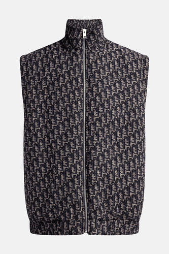 Gilet multicolore REDEFINED REBEL avec un motif all-over et une fermeture éclair argentée.