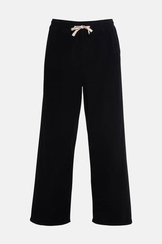 Pantalon de corduroy noir REDEFINED REBEL, avec une ceinture élastique.