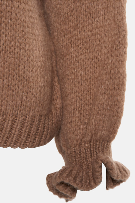 Pull col O Beige - Terra di Siena