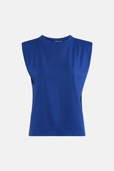 Top uni manche courte bleu - Terra di Siena