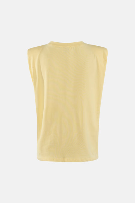 Top uni manche courte jaune - Terra di Siena