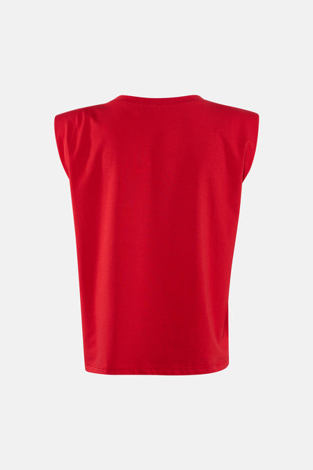 Top uni manche courte rouge - Terra di Siena