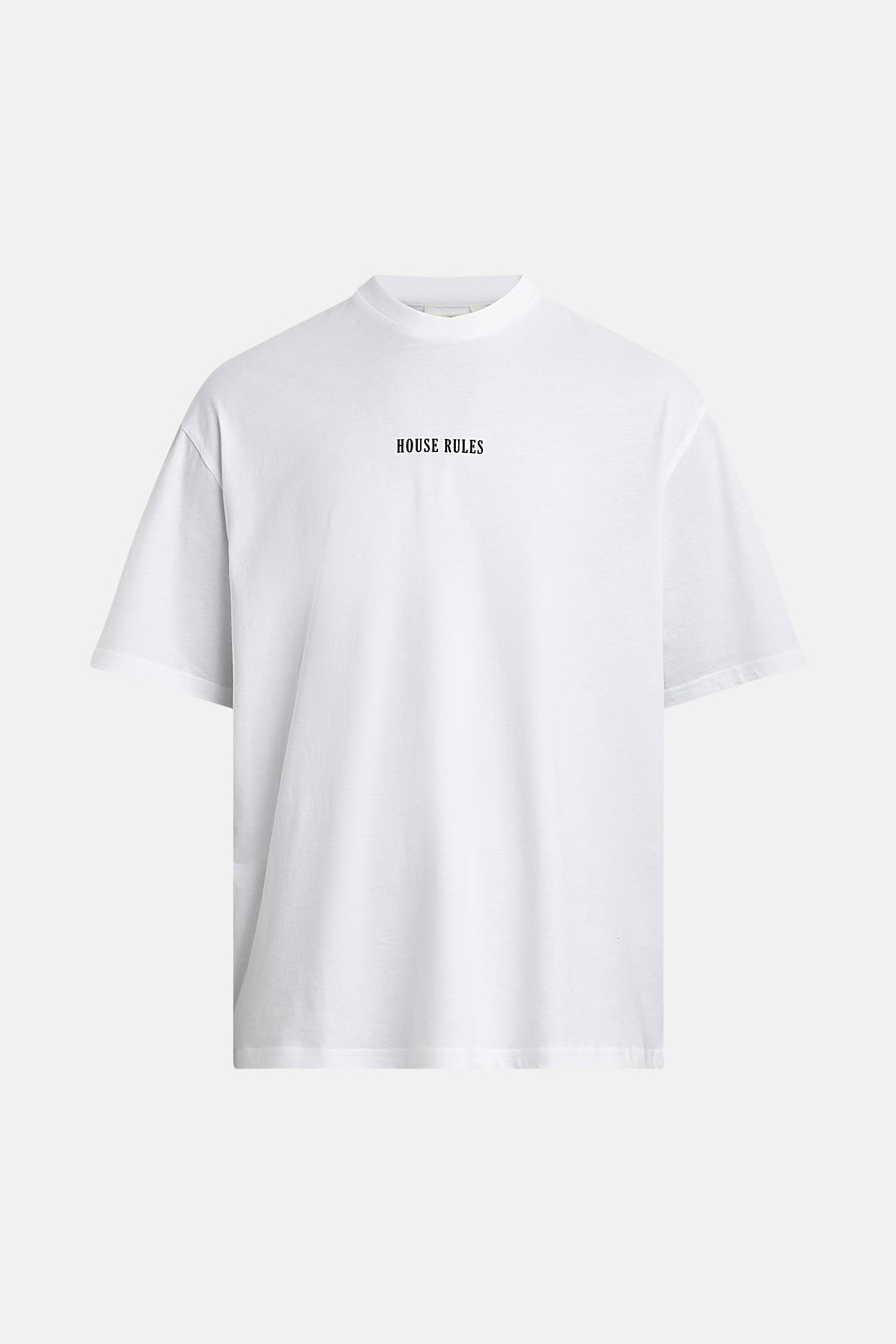 T-shirt blanc, ample de REDEFINED REBEL avec imprimé 'HOUSE RULES' sur la poitrine.