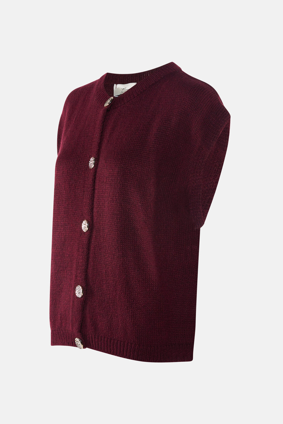 Gilet de Bordeaux de Terra di Siena avec des boutons décoratifs.