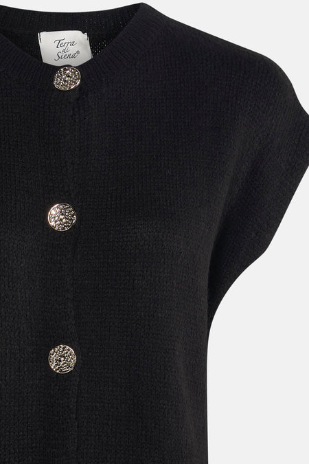 Cardigan noir - Terra di Siena