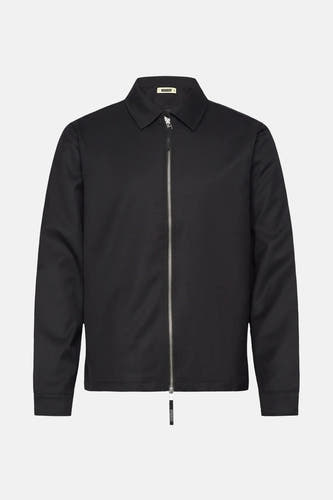 Manteau court noir de WOODBIRD, avec fermeture à glissière devant.