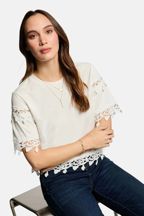 Top uni manche courte Blanc - Morgan De Toi