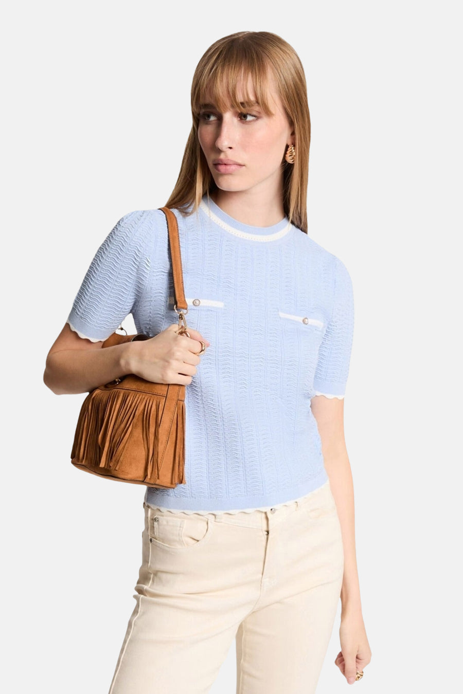 Pull à col rond - bleu - Morgan De Toi