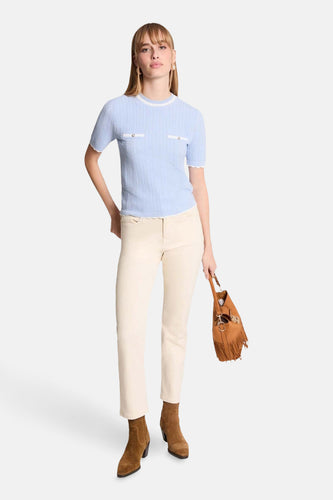 Pull à col rond - bleu - Morgan De Toi