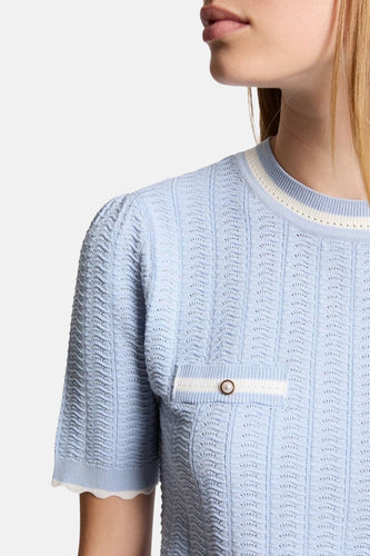 Pull à col rond - bleu - Morgan De Toi