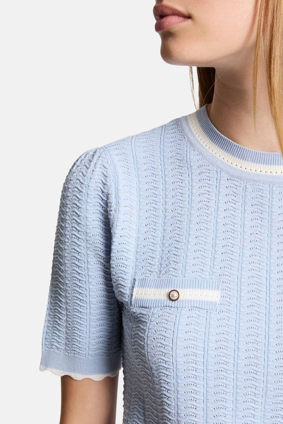 Pull à col rond - bleu - Morgan De Toi