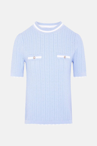 Pull à col rond - bleu - Morgan De Toi