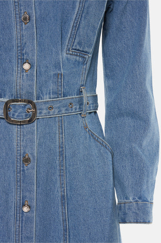 Robe à manches longues - mid blue denim - Morgan De Toi