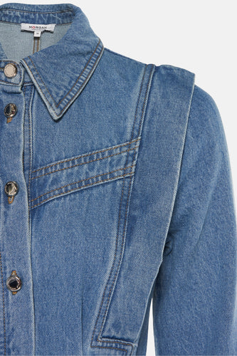 Robe à manches longues - mid blue denim - Morgan De Toi