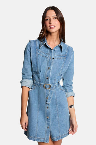Robe à manches longues - mid blue denim - Morgan De Toi