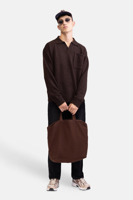 Pull col V - brun