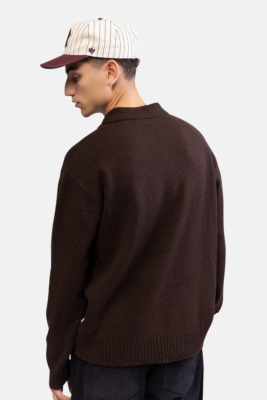 Pull col V - brun