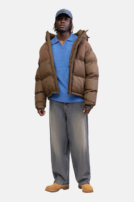 Pull col V - bleu