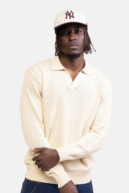 Pull col V - écru