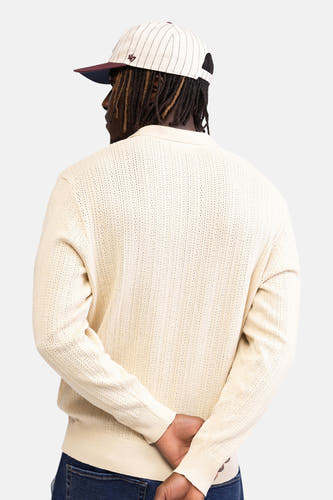 Pull col V - écru