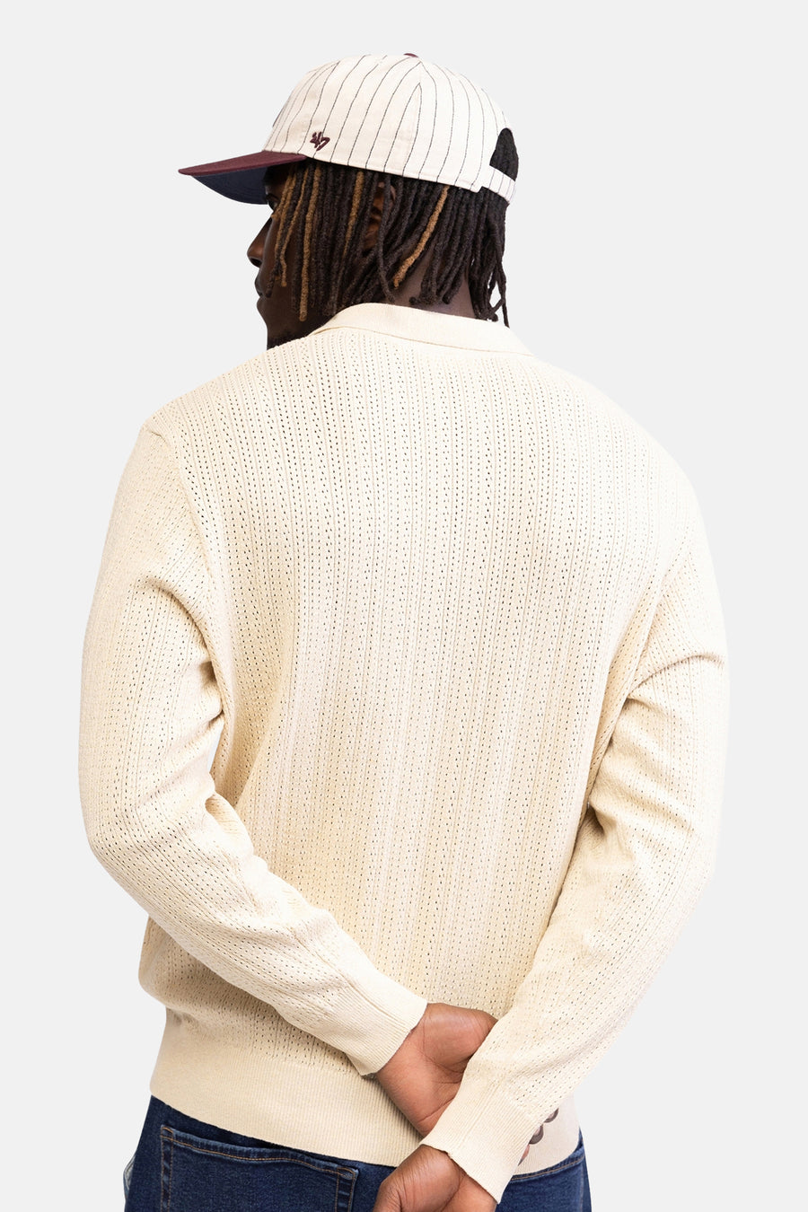Pull col V - écru