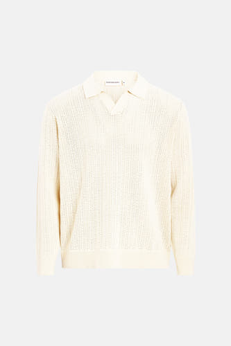 Pull col V - écru