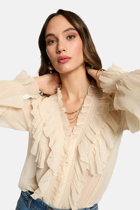 Blouse à manches longues - écru