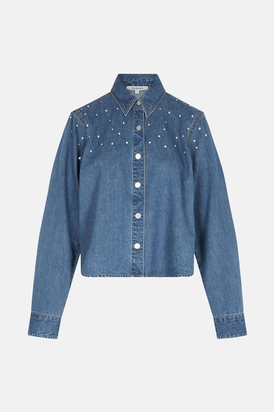 Chemise à manches longues - Mid blue denim - Morgan De Toi