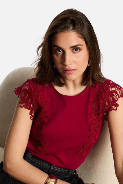 Top uni manche courte Rouge - Morgan De Toi