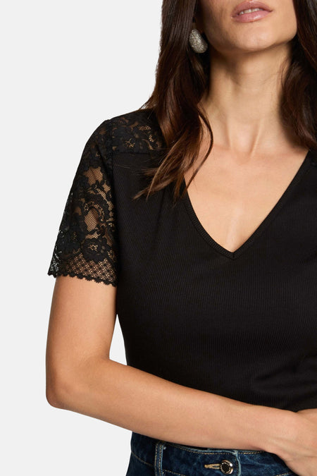 Top uni manche courte noir - Morgan De Toi