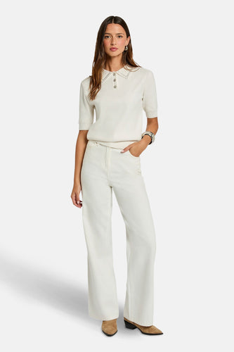 Pull à col rond - blanc - Morgan De Toi