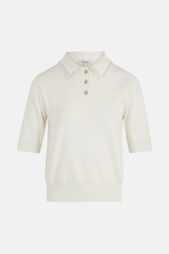 Pull à col rond - blanc - Morgan De Toi