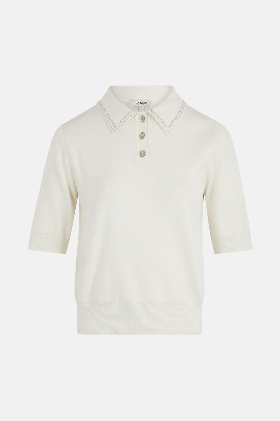 Pull à col rond - blanc - Morgan De Toi
